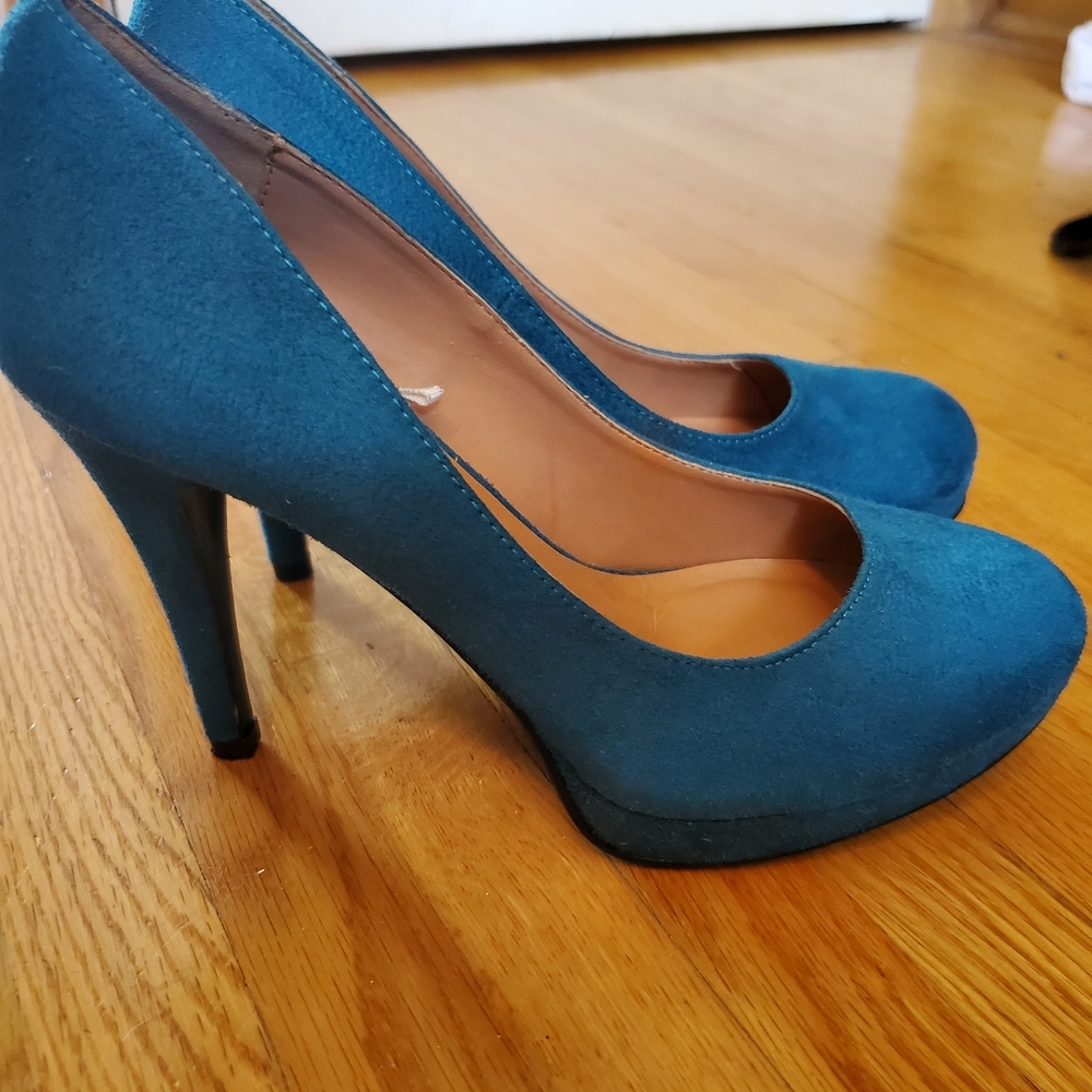 Teal soft touch stiletto